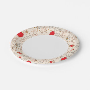 Assiettes En Carton Texture avec Nounours