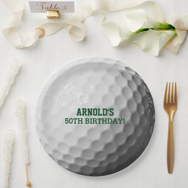 Assiettes En Carton Texture de boule de golf personnalisée (Mariage)