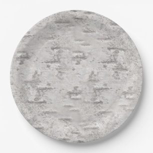 Assiettes En Carton Texture d'écorce de bouleau