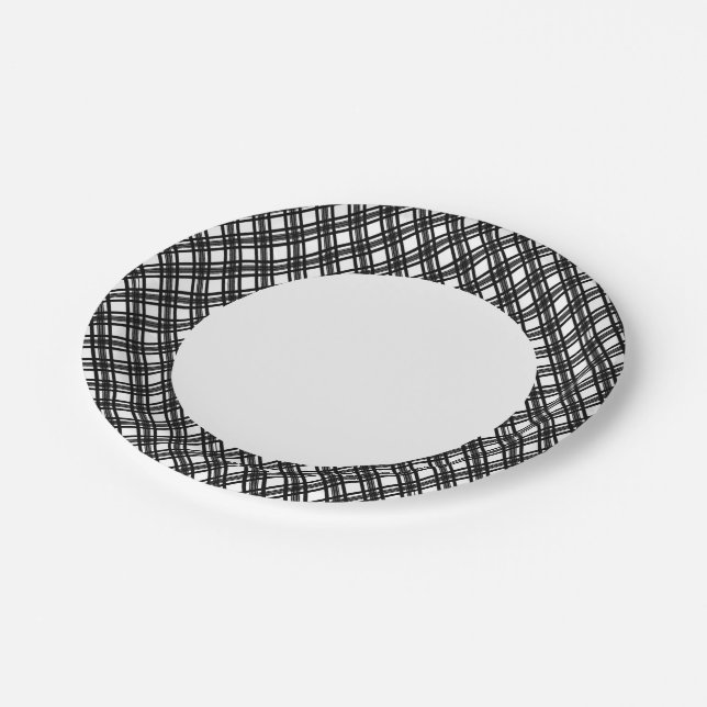 Assiettes En Carton Texture des bandes (Angle)