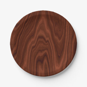 Assiettes En Carton Texture en bois rouge foncé