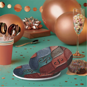 Assiettes En Carton Texture en cuir artistique