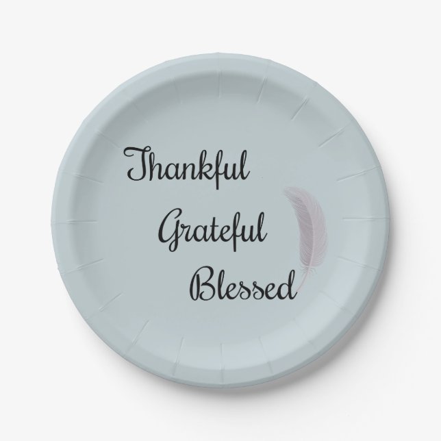 Assiettes En Carton Thankful (Devant)