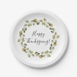 Assiettes En Carton Thankgiving Eucalyptus Wreath