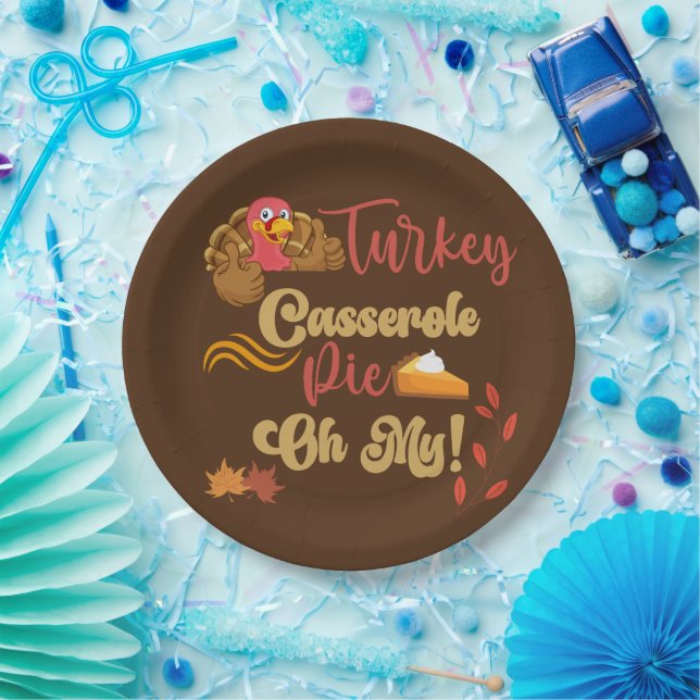 Assiettes En Carton Thankgiving Turkey Casserole Pie Oh My (Fête)