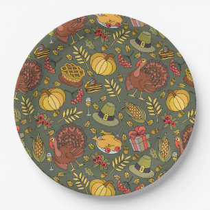 Assiettes En Carton Thanksgiving