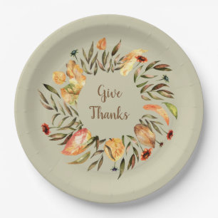 Assiettes En Carton Thanksgiving Automne Feuilles Wreath Papier Plaque