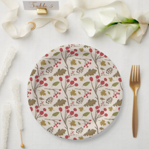 Assiettes En Carton Thanksgiving Autumn Leaves Fall Dinner