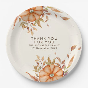 Assiettes En Carton Thanksgiving Dîner Invitation Boho Theme