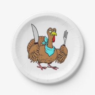 Assiettes En Carton Thanksgiving drôle Turquie
