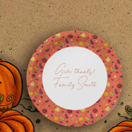 Assiettes En Carton Thanksgiving légumes motif orange coutume