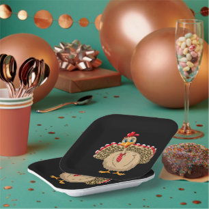Assiettes En Carton Thanksgiving Leopard Turquie Thanksgiving automne
