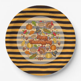 Assiettes En Carton Thanksgiving Moderne Belle Collection Automne
