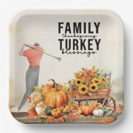 Assiettes En Carton Thanksgiving Party pour Golfer
