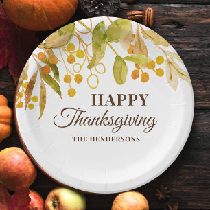 Assiettes En Carton Thanksgiving personnalisé