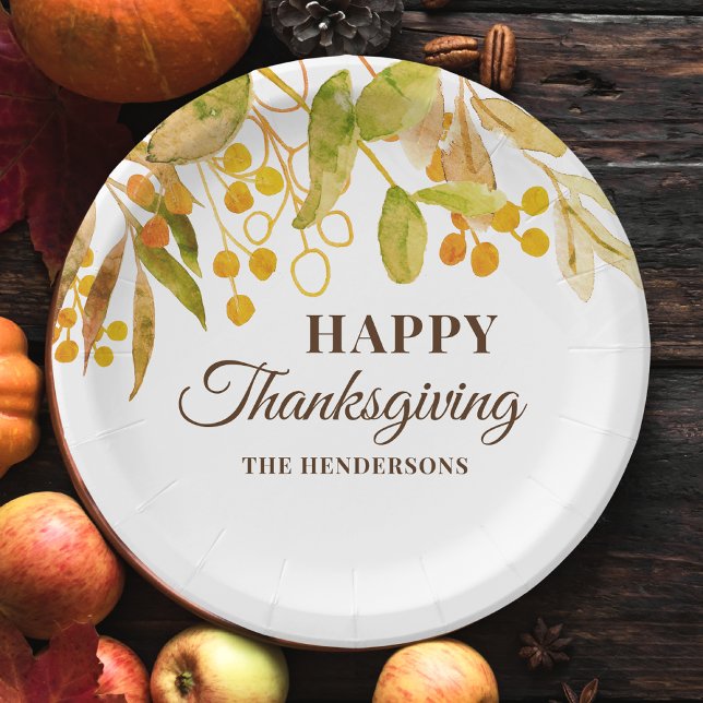 Assiettes En Carton Thanksgiving personnalisé (Créateur téléchargé)