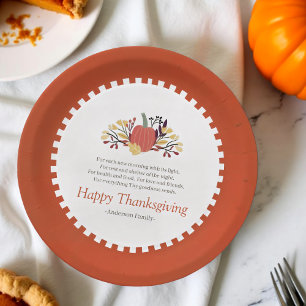 Assiettes En Carton Thanksgiving Poem Pays Russe Citrouille Bouquet