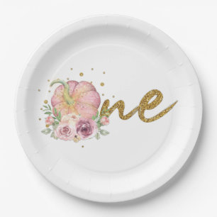 Assiettes En Carton Thanksgiving premier anniversaire Citrouille rose 