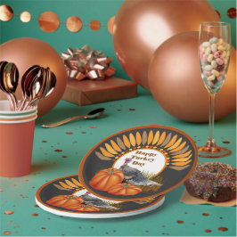Assiettes En Carton Thanksgiving Turquie avec design Citrouille