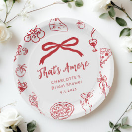 Assiettes En Carton That's Amore Hand Drawn Italian Bridal Shower