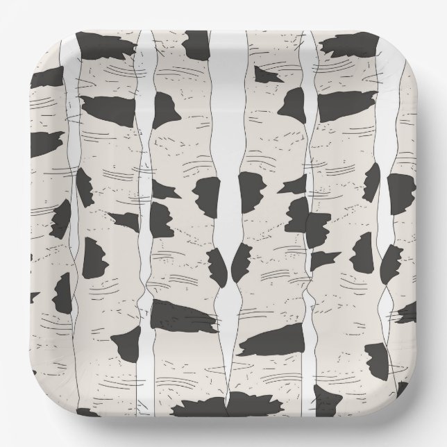 Assiettes En Carton The Birch Trees Paper Plates (Recto)