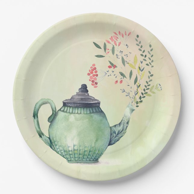 Assiettes En Carton Thé de floraison (Devant)