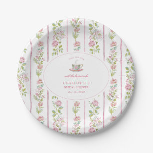 Assiettes En Carton Thé de mariage grandmillennial aux fleurs roses