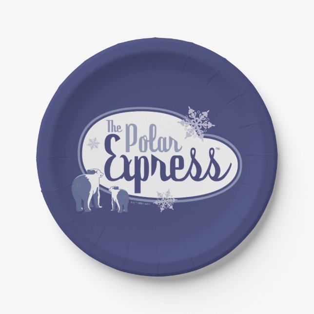 Assiettes En Carton The Polar Express | Polar Bears Retro Graphic (Devant)