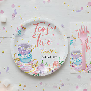 Assiettes En Carton Thé pour deux, anniversaire de thé