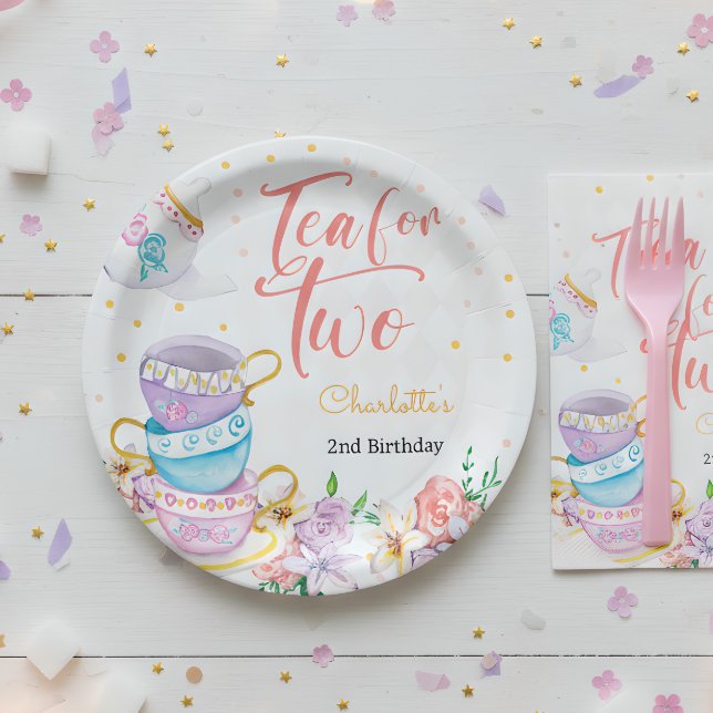 Assiettes En Carton Thé pour deux, anniversaire de thé (Créateur téléchargé)