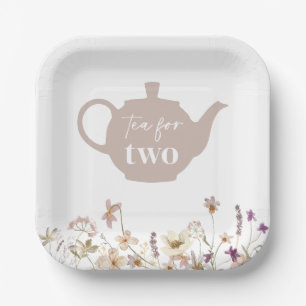 Assiettes En Carton Thé pour deux fleurs