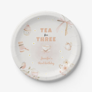 Assiettes En Carton Thé pour trois fête d'anniversaire pour filles