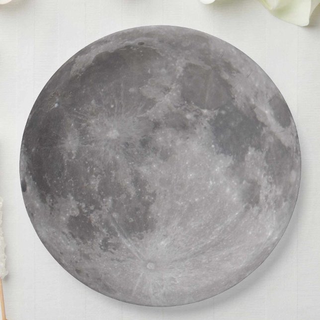 Assiettes En Carton Thème d'astronomie de la pleine lune (Créateur téléchargé)