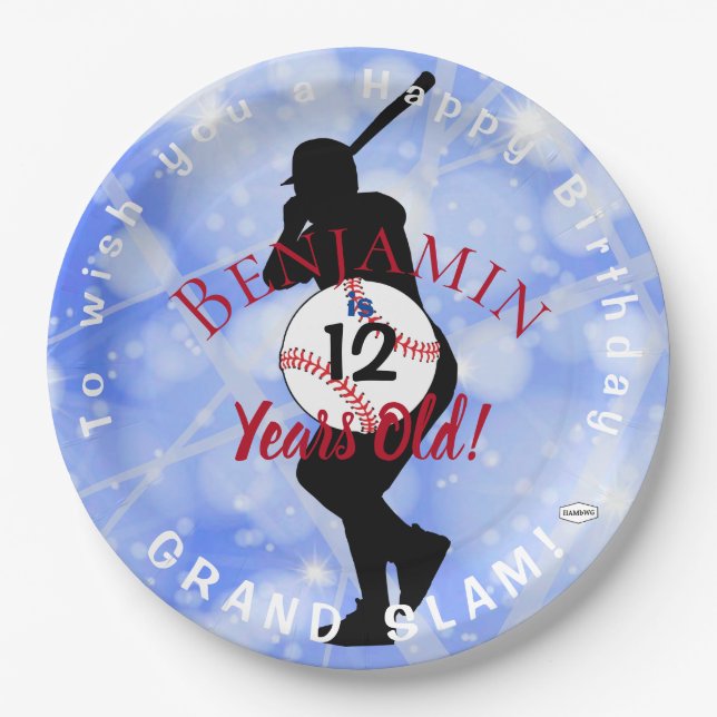 Assiettes En Carton Thème de baseball Plaque papier Anniversaire HAMby (Devant)