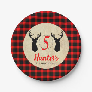 Assiettes En Carton Thème de chasse aux cerfs Fête d'anniversaire