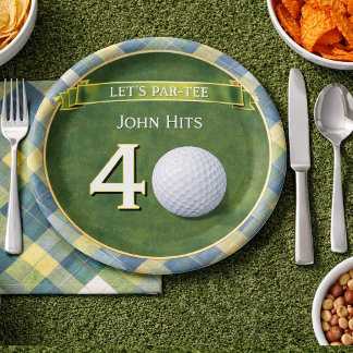 Assiettes En Carton Thème de golf / golf / golfeur pour anniversaire
