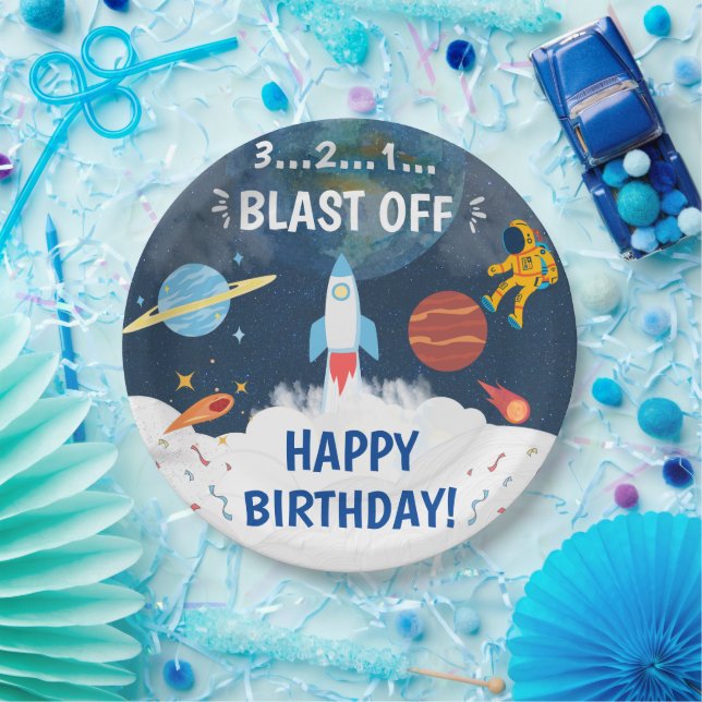 Assiettes En Carton Thème de l'astronaute de la fête (Fête)