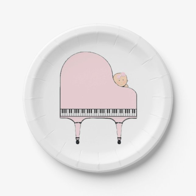 Assiettes En Carton Thème de musique Baby shower créative (Devant)