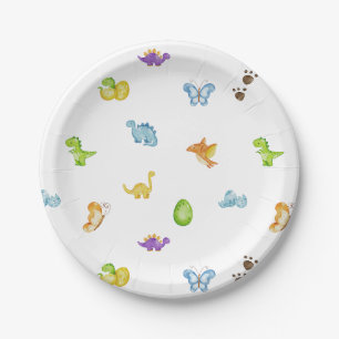 Assiettes En Carton Thème Enfants Dinosaur Anniversaire