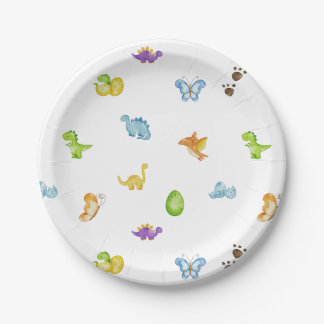 Assiettes En Carton Thème Enfants Dinosaur Anniversaire