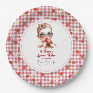 Assiettes En Carton Thème Fraise Bébé Doux Fête Prénatale