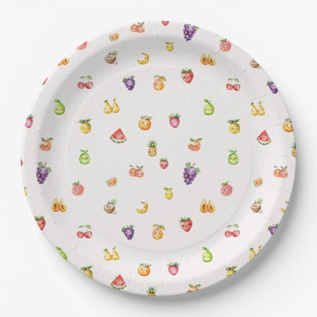 Assiettes En Carton Thème Fruit (Devant)
