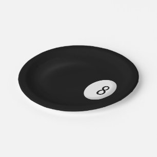 Assiettes En Carton Thème Huit Ball Billiard
