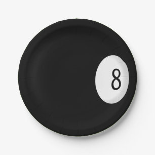 Assiettes En Carton Thème Huit Ball Billiard