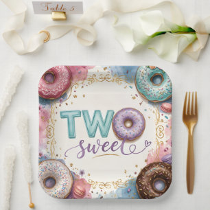 Assiettes En Carton Thème joli donut rose