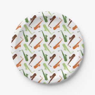 Assiettes En Carton Thème saxophone