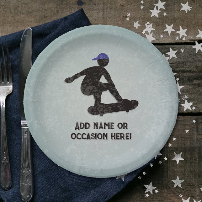 Assiettes En Carton Thème Skateboard - anniversaire ados / jeunes homm (Créateur téléchargé)