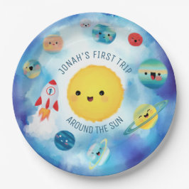 Assiettes En Carton Thème spatial Révolution spatiale 1er anniversaire