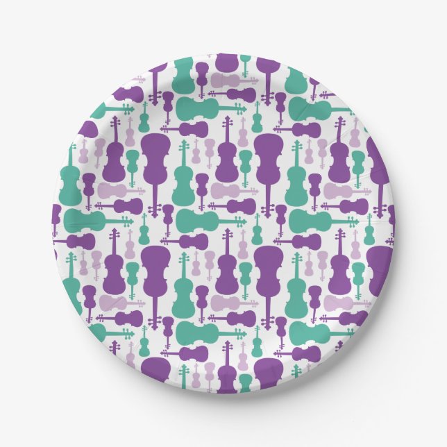 Assiettes En Carton Thème Violon ou Viola (Devant)