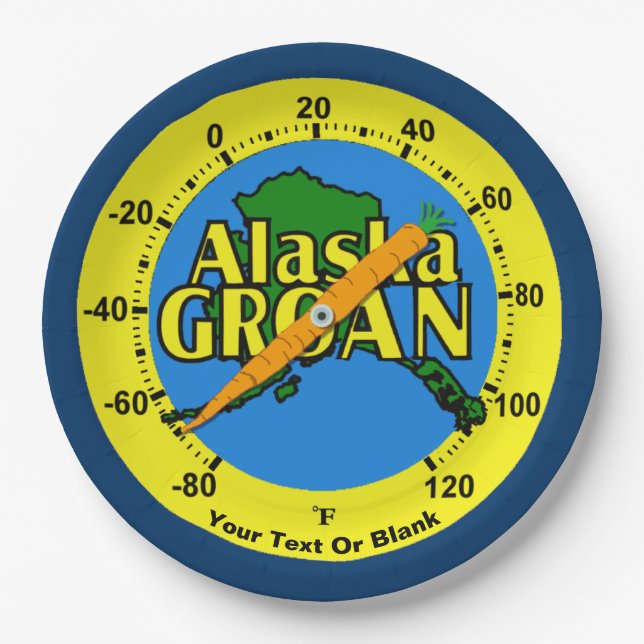 Assiettes En Carton Thermomètre de Groan en Alaska (Devant)